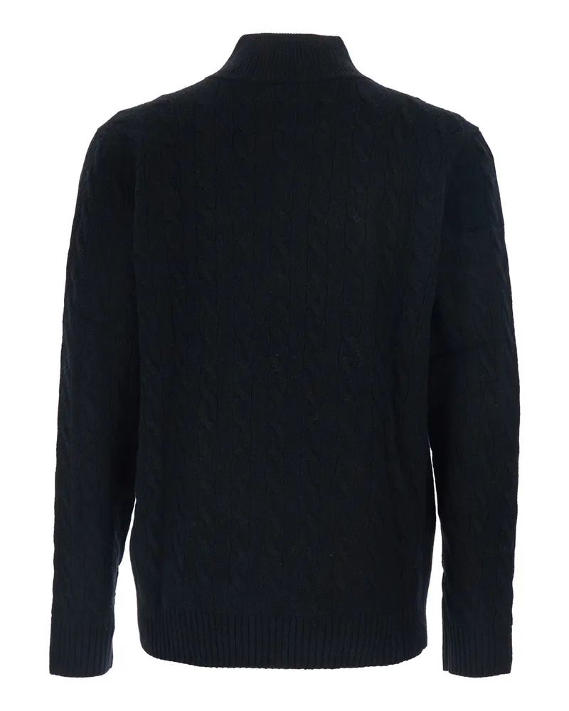 Ralph Lauren Wool Cashmere Half-Zip Sweater — Black Black