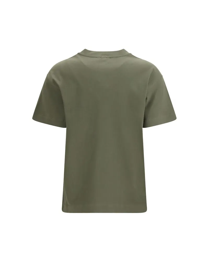 Brunello Cucinelli Women's Bicolor Cotton T-Shirt Green
