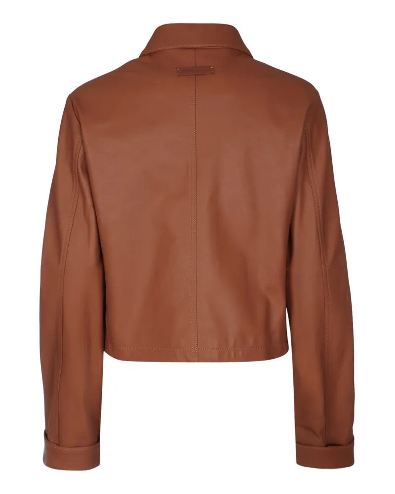 Jacob Cohën Women's Leather Jacket Brown Brown