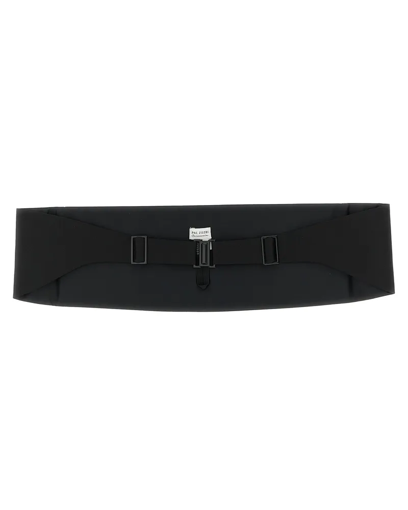 Pal Zileri Pleated Satin Cummerbund — Black Black