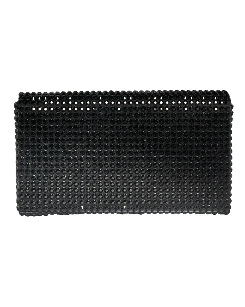 Amina Muaddi Women's Satin Clutch Paloma Mini Black Silk Bags Black