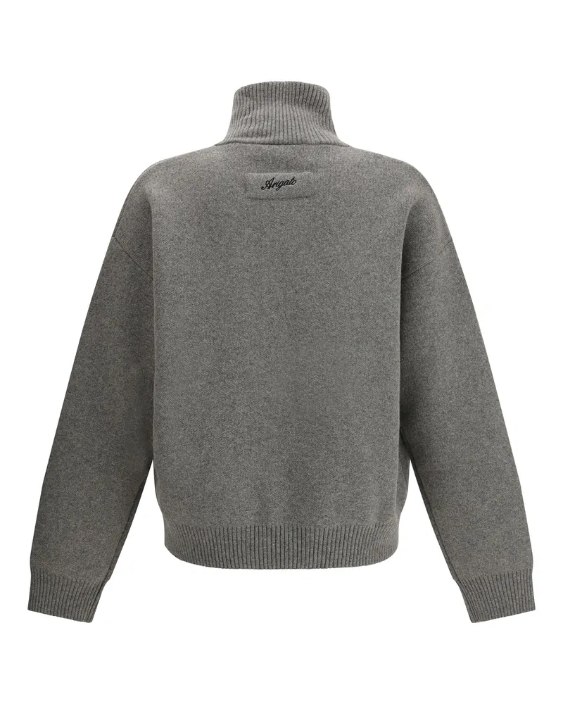 Axel Arigato Men's Core Zip-Up Cardigan Grey Melange Wool Ovis Aries; Nylon Sweater Gray