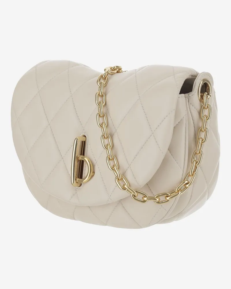 Burberry Women's Quilted Leather Rocking Horse Bag White Lamb Shoulder White