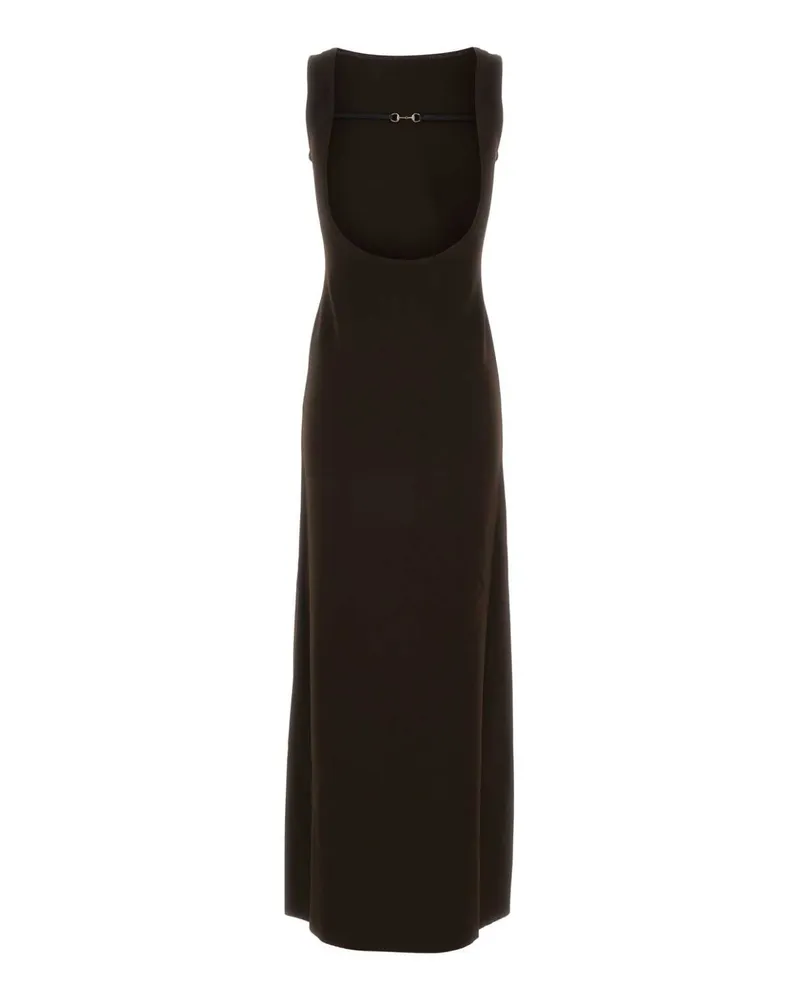 Gucci Women's Chocolate Stretch Viscose Blend Dress Darkbrown Abiti Brown