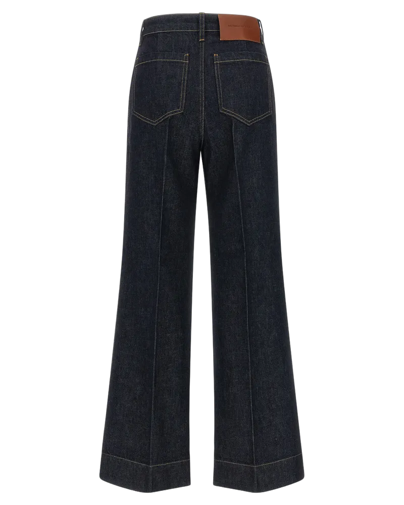 Victoria Beckham Women's Blue Cotton Flared Jeans Clothing Blue