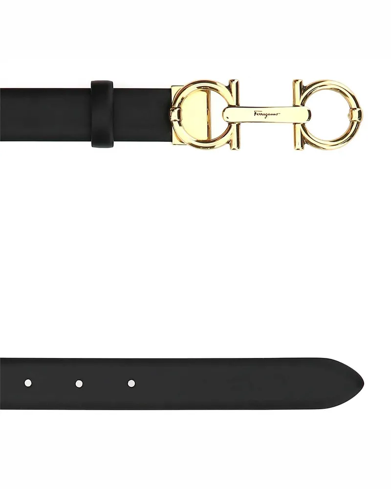 Ferragamo Women's Black Leather Belt Neronaturale Cinture Black