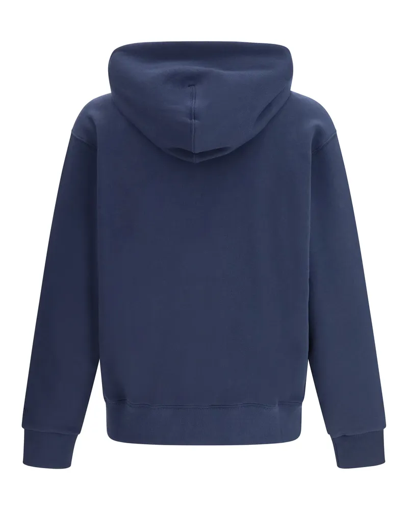 Kenzo Men's Boke Flower Embroidered Zip Hoodie Navy Blue Cotton Sweatshirts Sweater Navy
