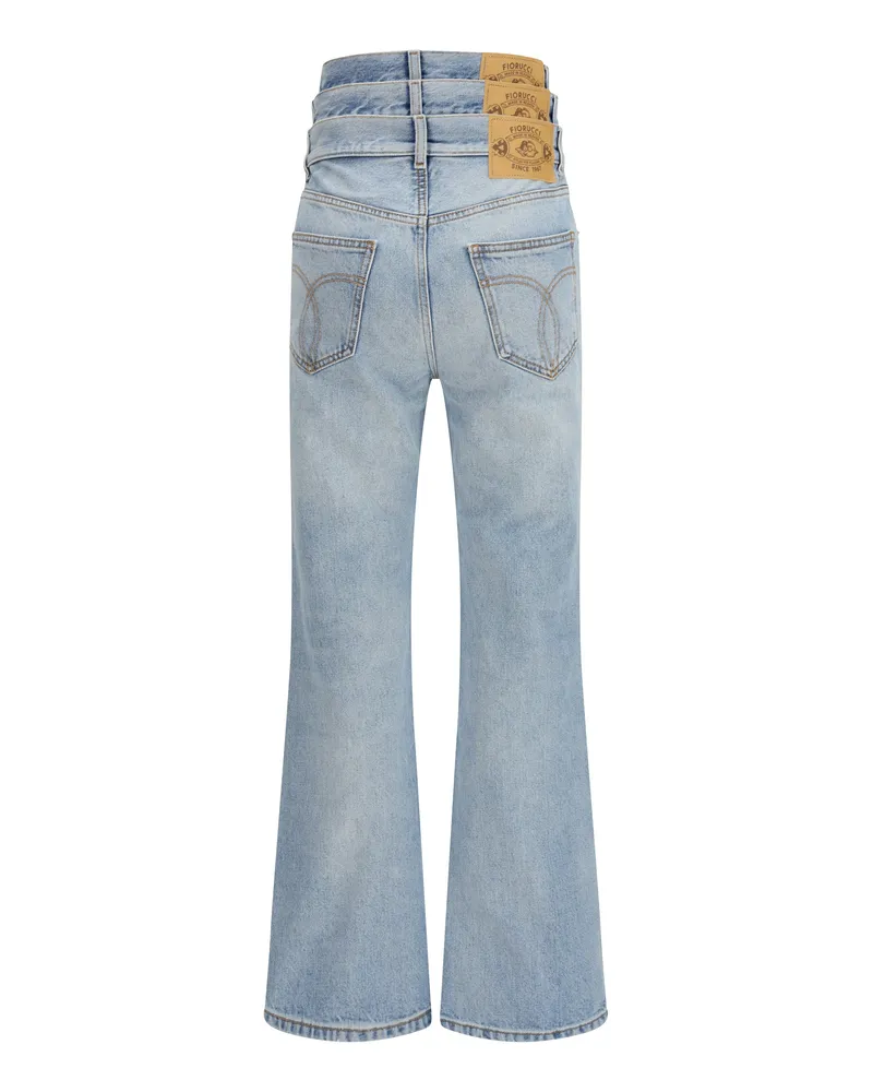 Fiorucci Triple-Layer Waist Jeans — Blue Blue