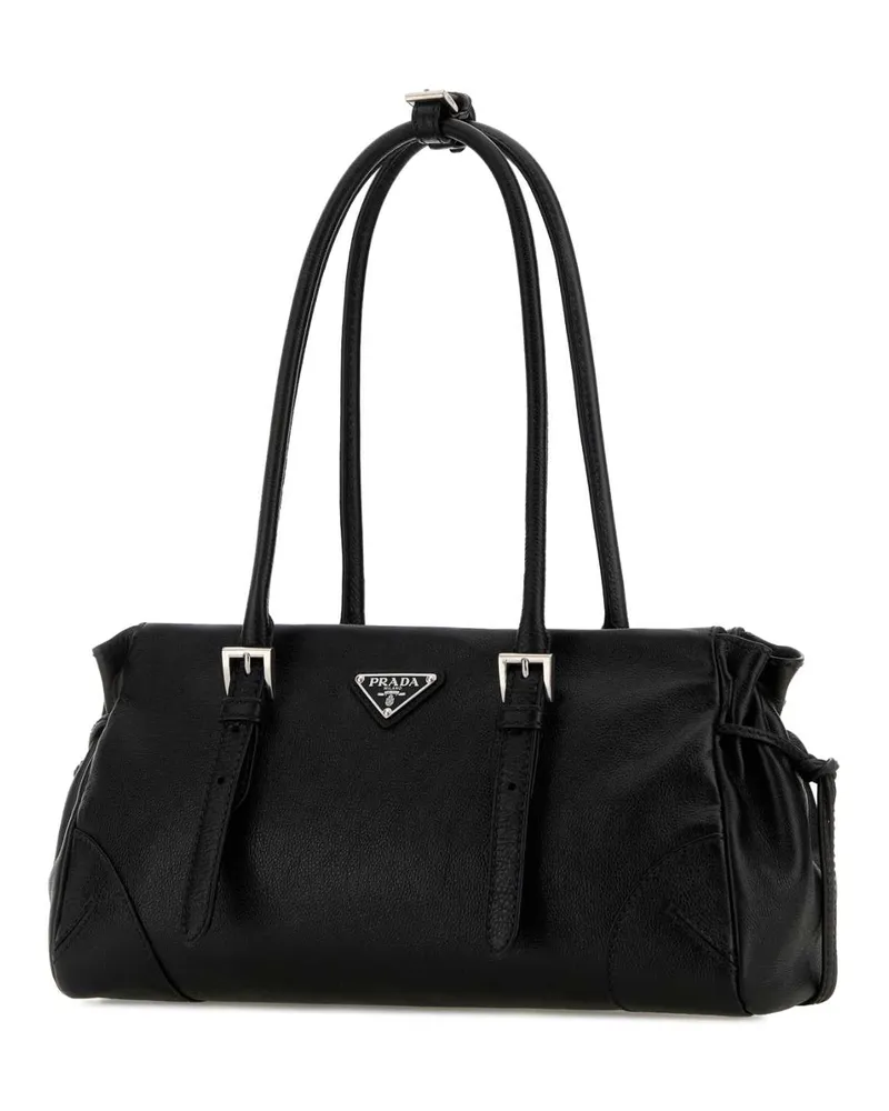 Prada Women's Black Leather Medium  Bonnie Shoulder Bag Nero Borse A Mano Black