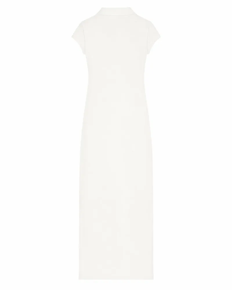 Courrèges Long Sports Polo Shirt Dress — White White