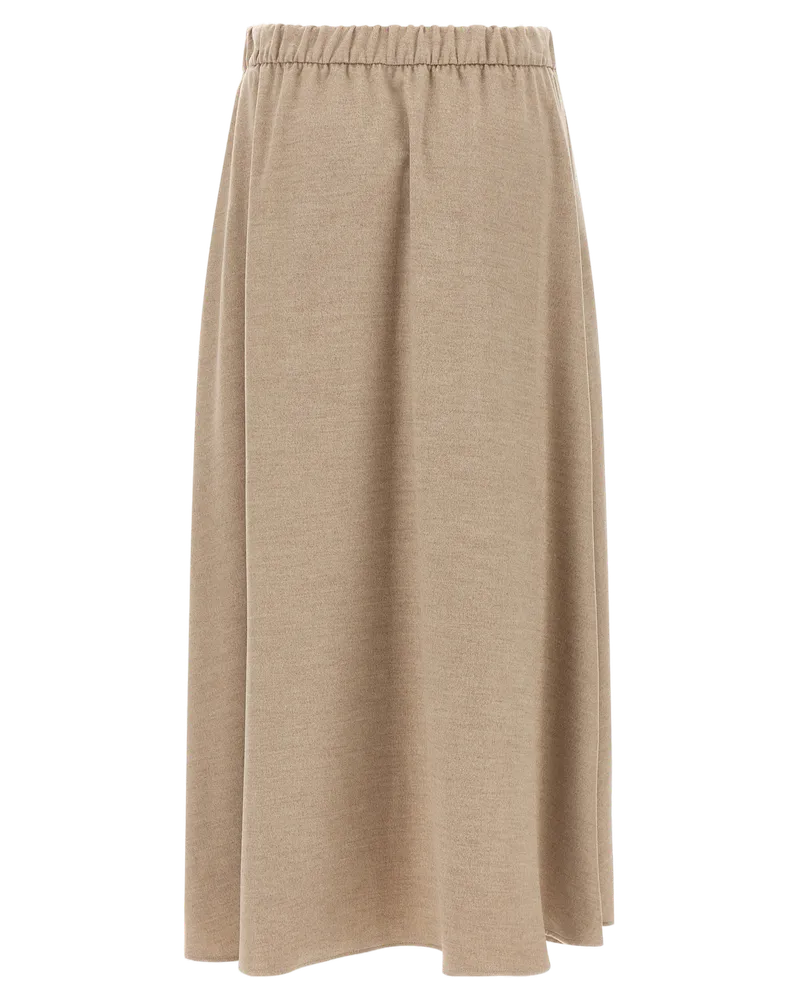 Herno A-Line Flannel Skirt — Beige Beige