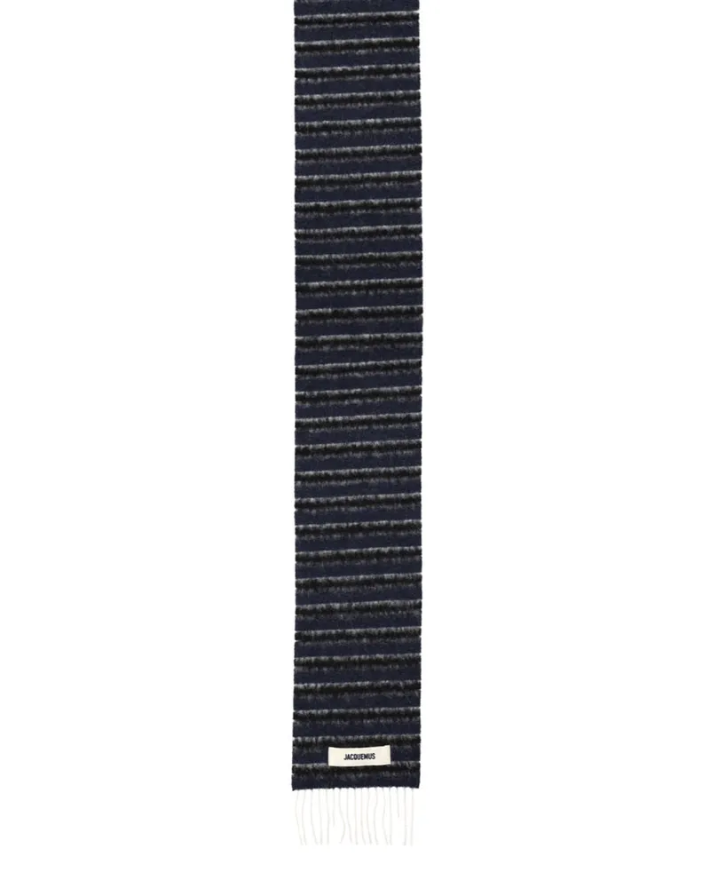 Jacquemus Alpaca Wool Blend Scarf — Blue Blue