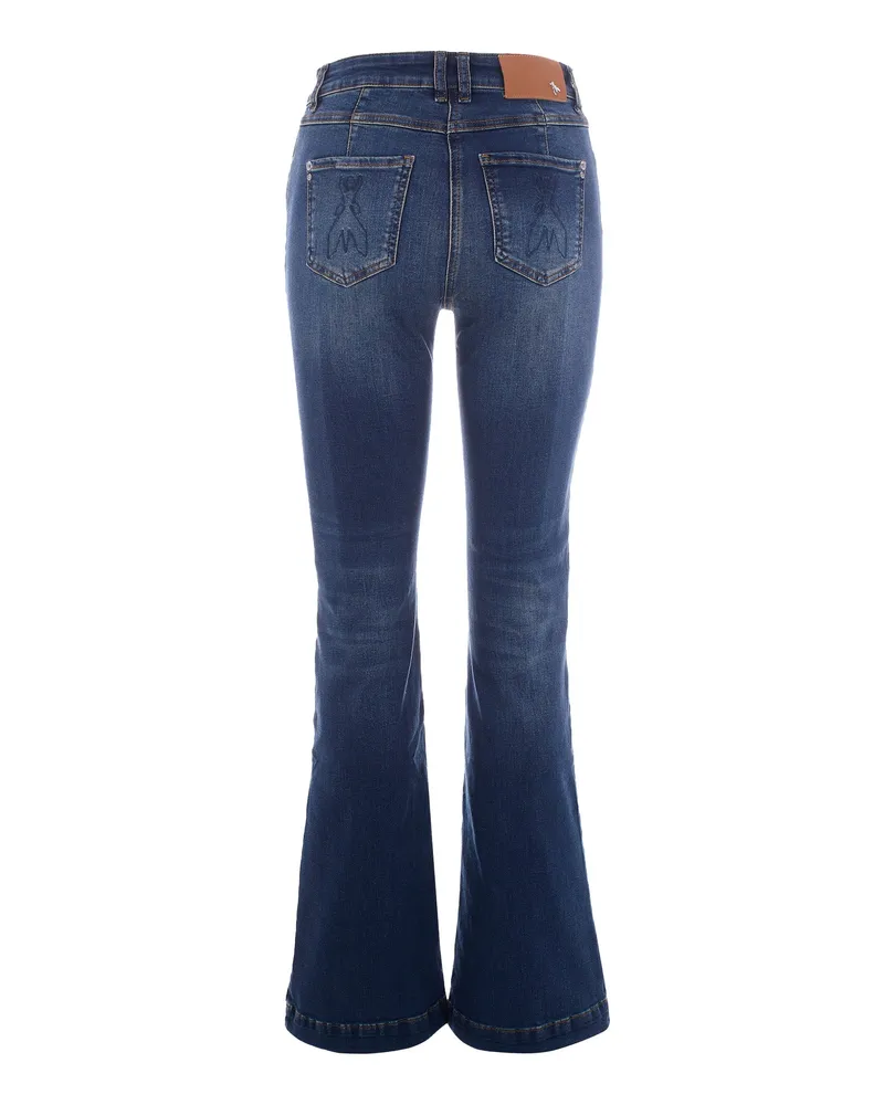 Patrizia Pepe Women's Jeans Flare Dirty Blue Wash Cotton Blue
