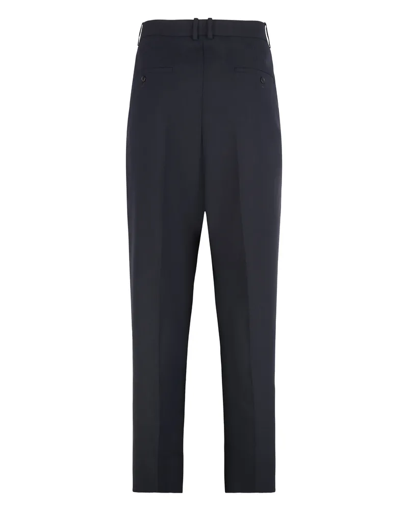 Saint Laurent Tailored Wool Trousers — Navy Navy