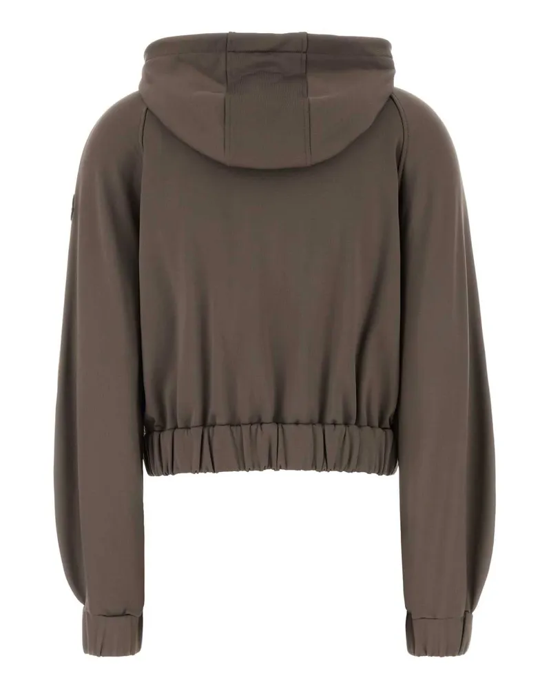 Moncler Women Mud Stretch Jersey Sweatshirt 22d Maglieria Sweater Gray