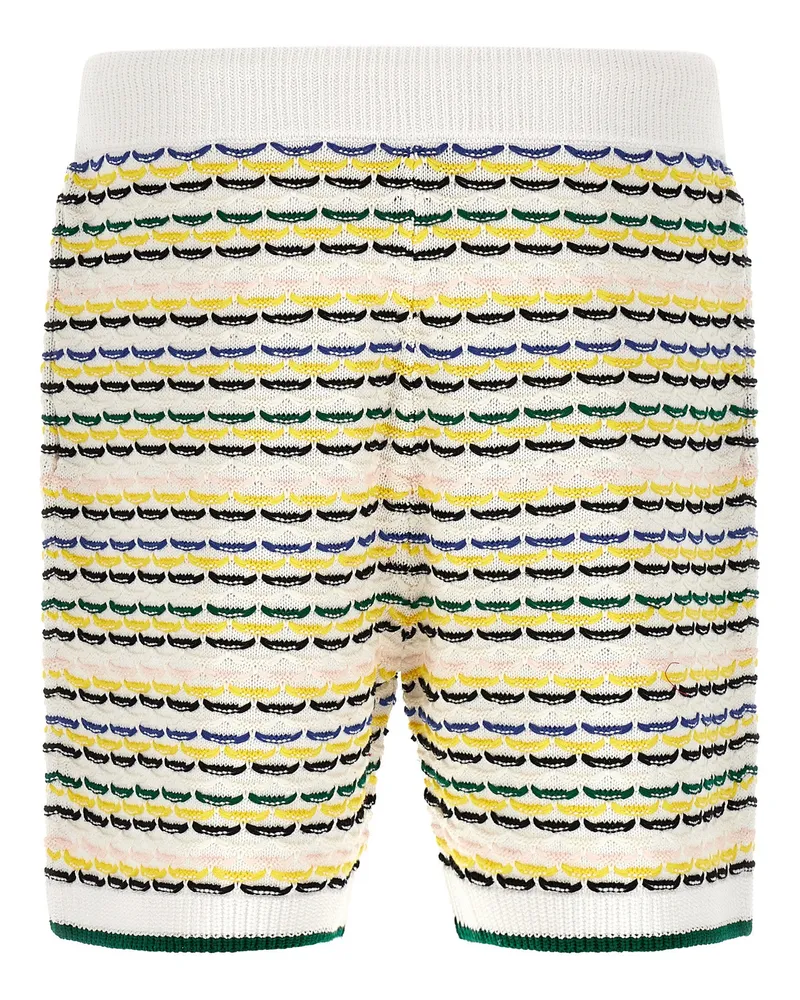 Casablanca Paris Tuck Stitch Cotton Knit Bermudas — Cream Cream