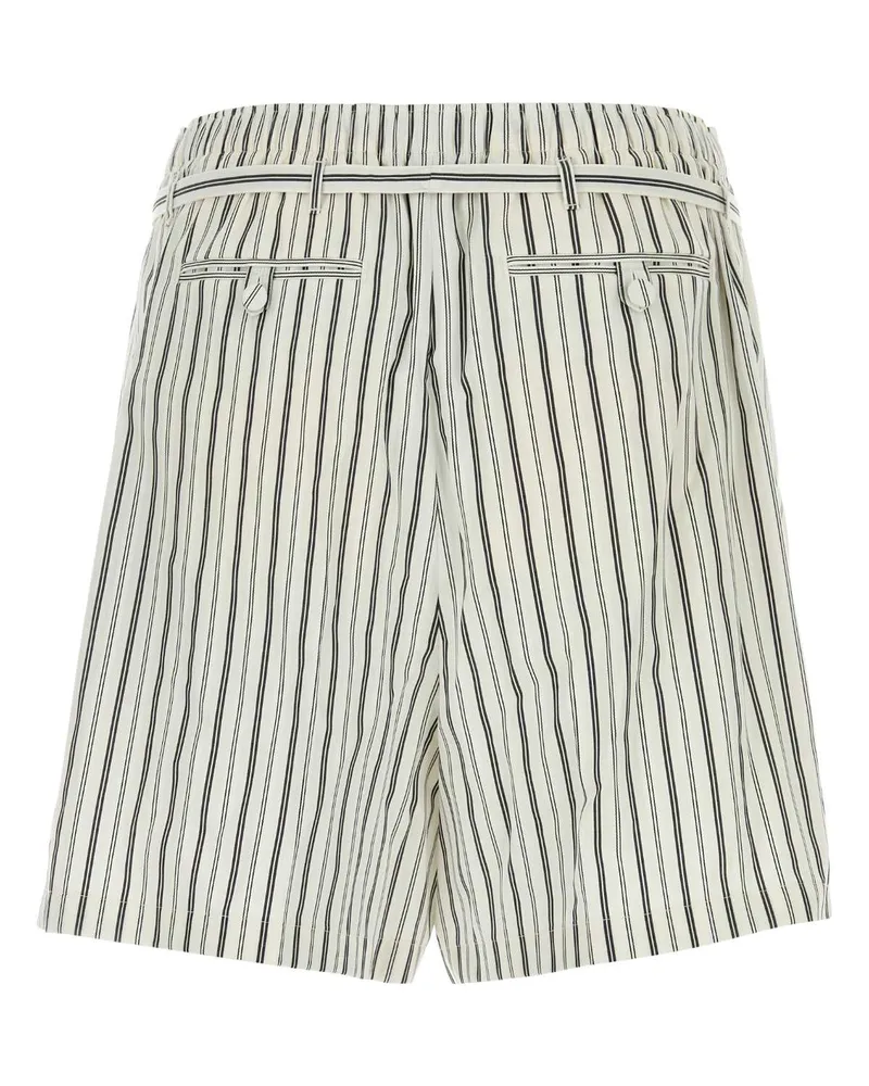Saint Laurent Striped Poplin Bermuda Shorts Craienoir