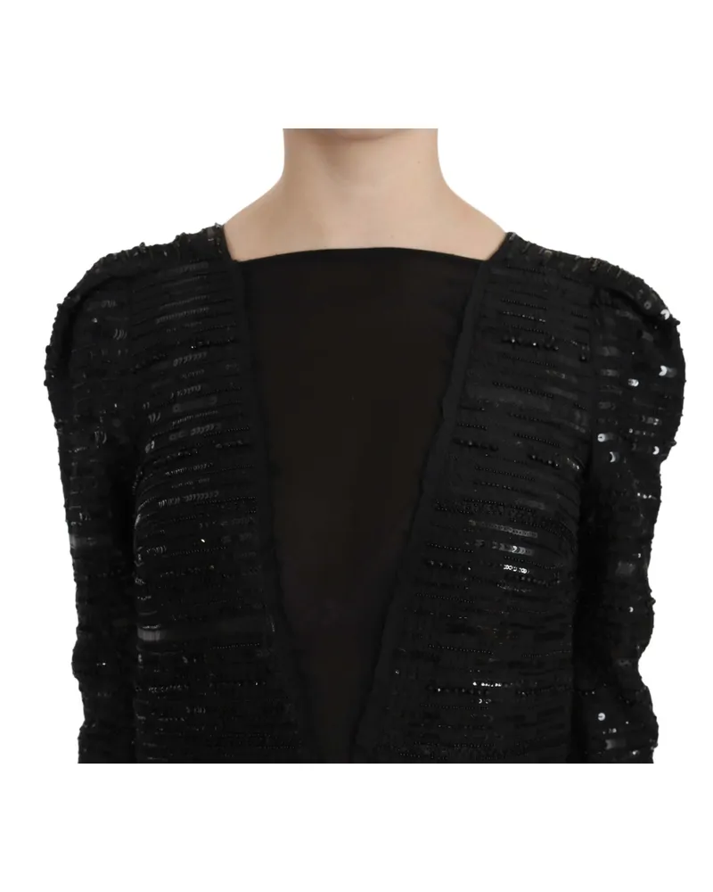 John Richmond Sequined Silk Gown — Black Black