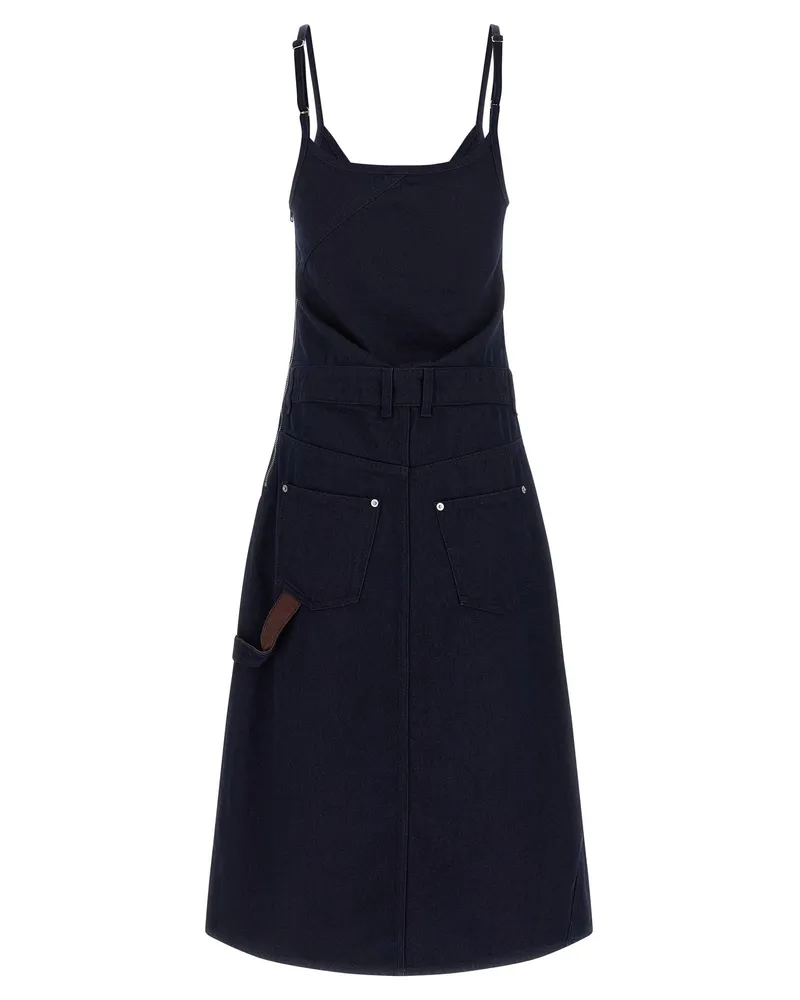 J.W.Anderson Twisted Workwear Cotton Denim Dress — Navy Navy