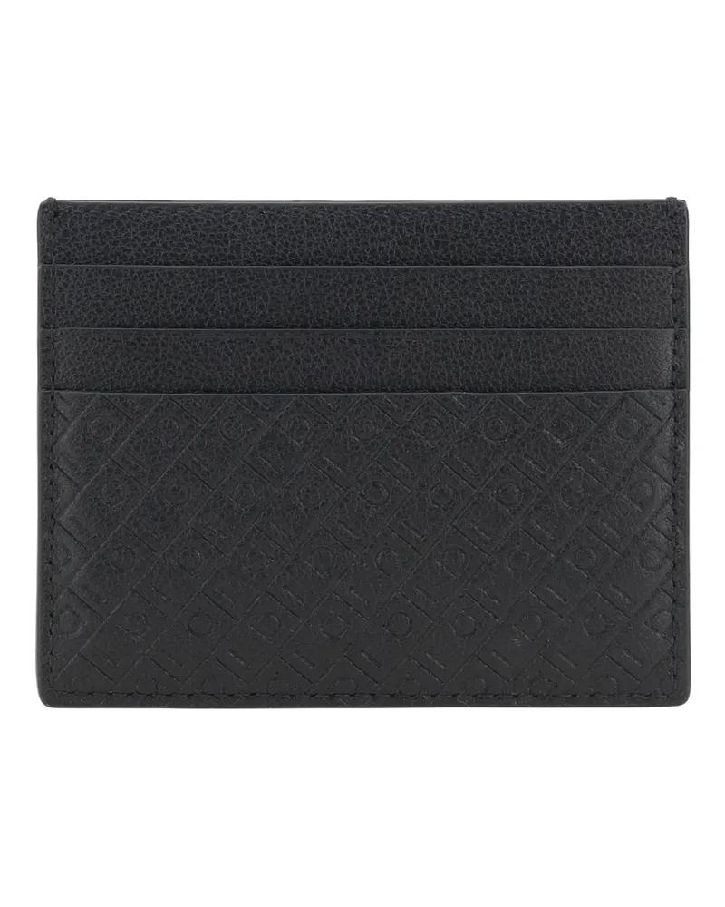 Ferragamo Men's Card Holder Black Leather Calf Umbrellas Accessory Black