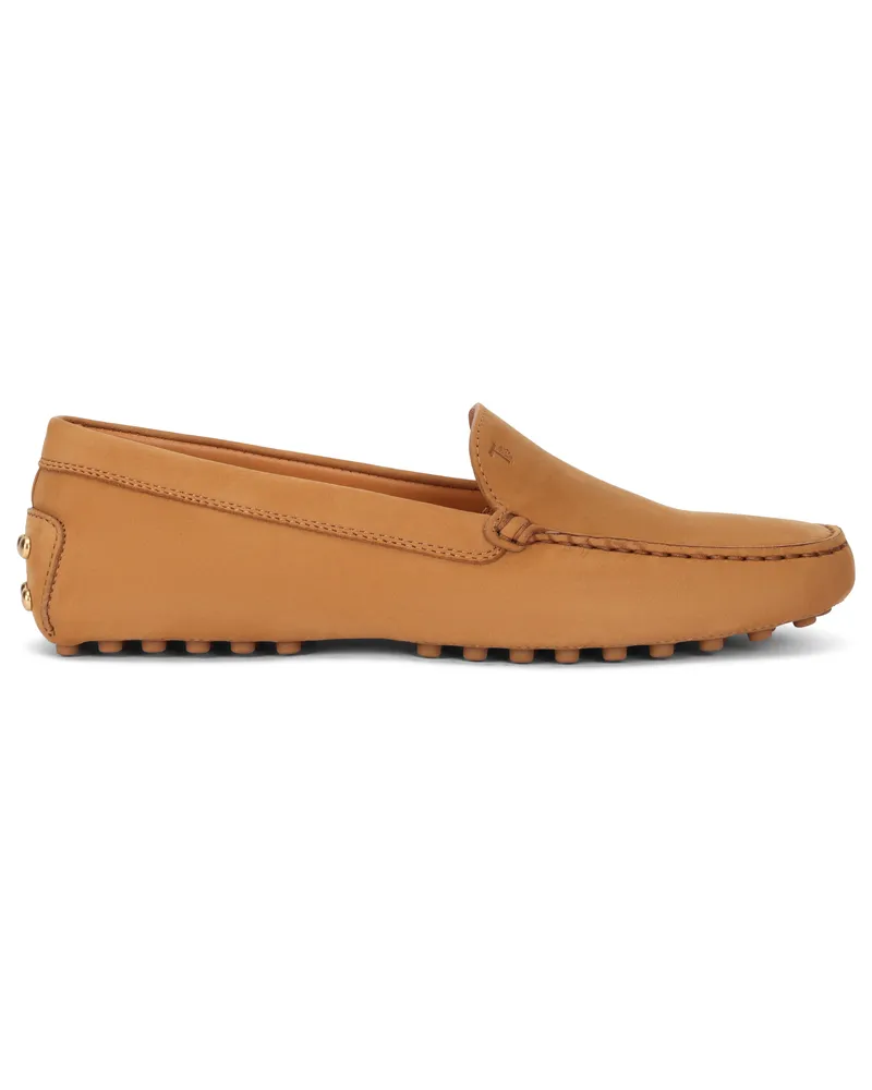 TOD'S Women's Suede Moccasins Light Camel Leather Loafers Beige