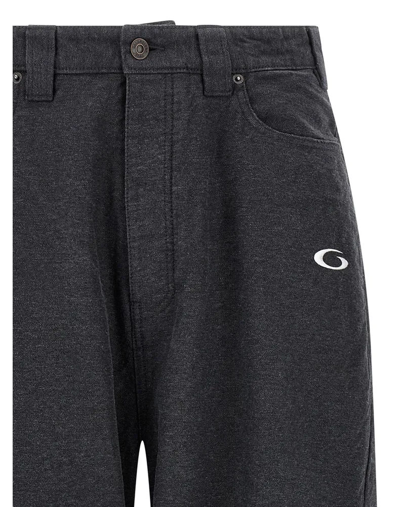 Balenciaga Low-Crotch Mélange Cotton Trousers — Gray Gray