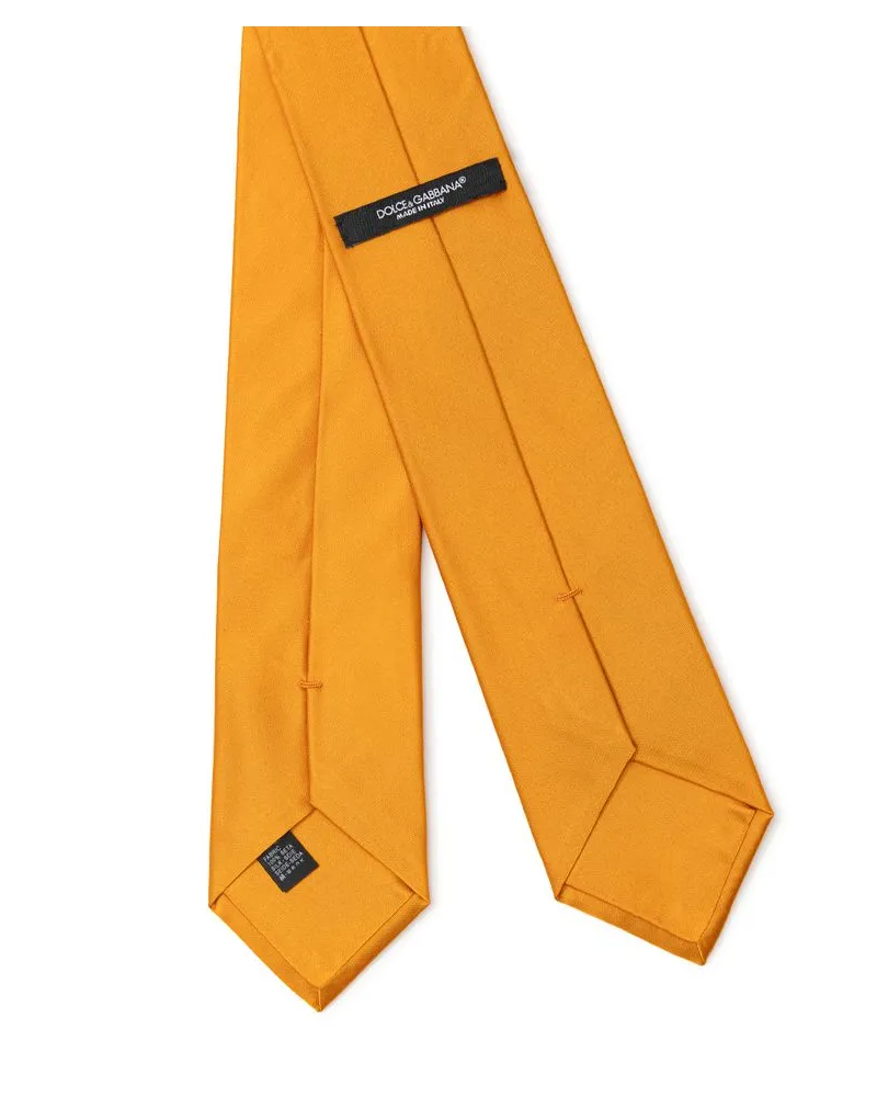 Dolce & Gabbana Men's Orange Silk Tie Orange