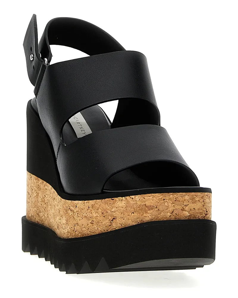 Stella McCartney Women's Black Polyester Wedge Sandals Black