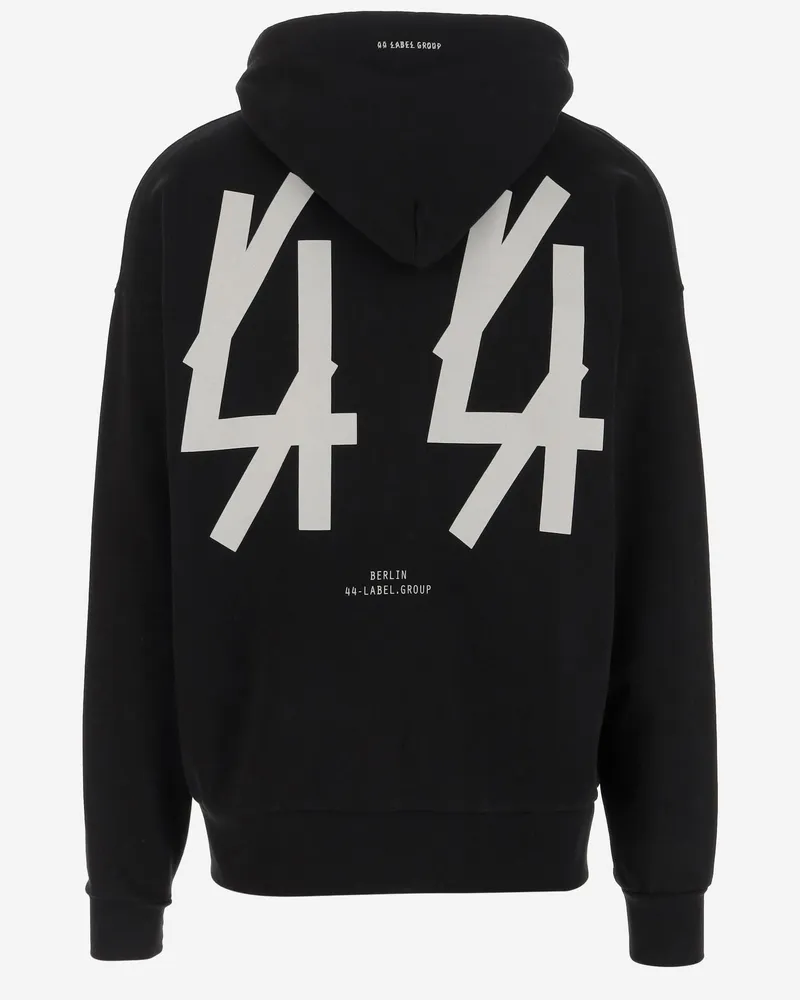 44 LABEL GROUP Men's Cotton Logo Sweatshirt Black Sweatshirts Sweater Black