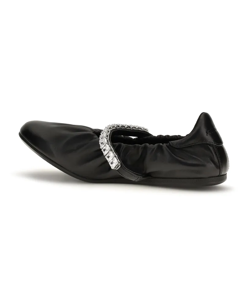 Jimmy Choo Women's Jade Ballerinas X Black-Crystal Black/crystal Flat Shoes Black