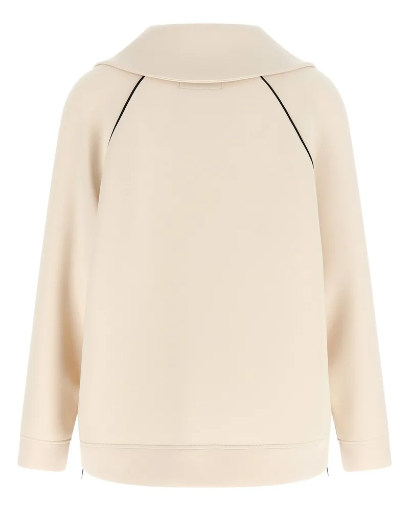 Max Mara Half-Zip Raglan Sweatshirt — Beige Beige