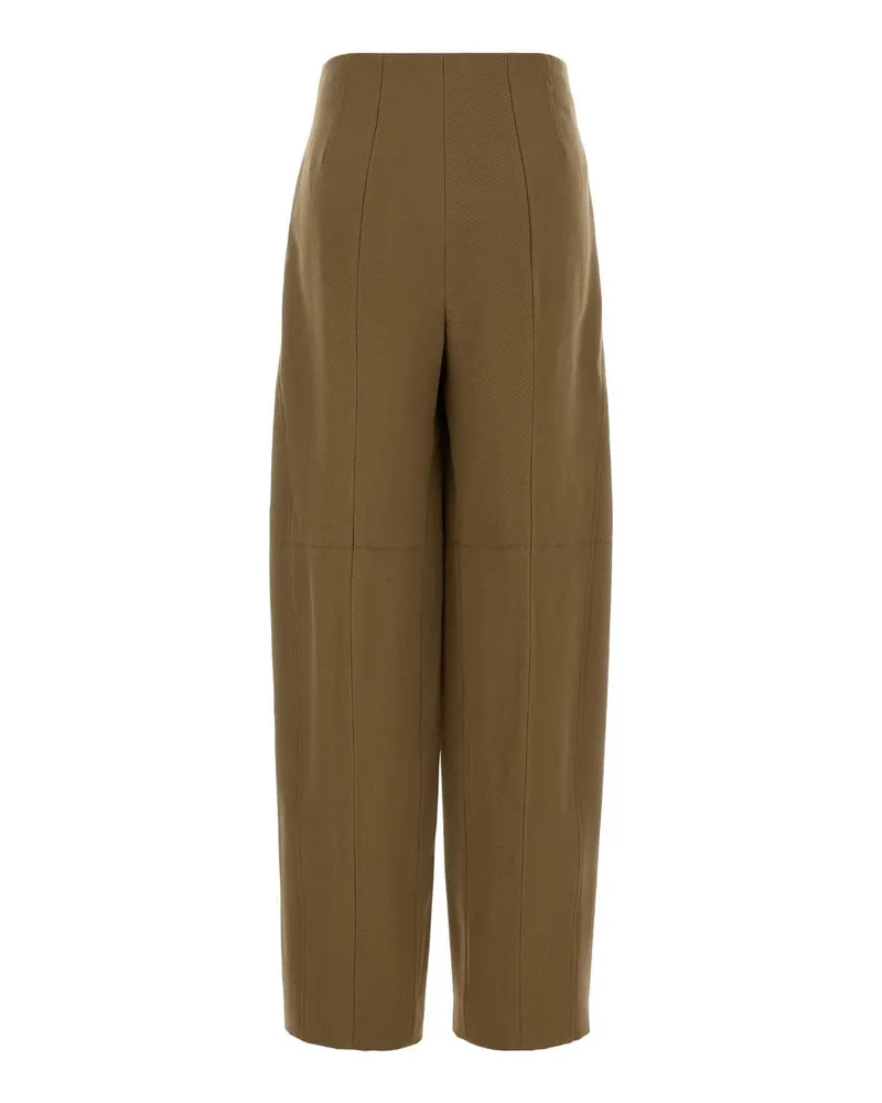 Victoria Beckham High-Waist Wide-Leg Trousers — Brown Brown