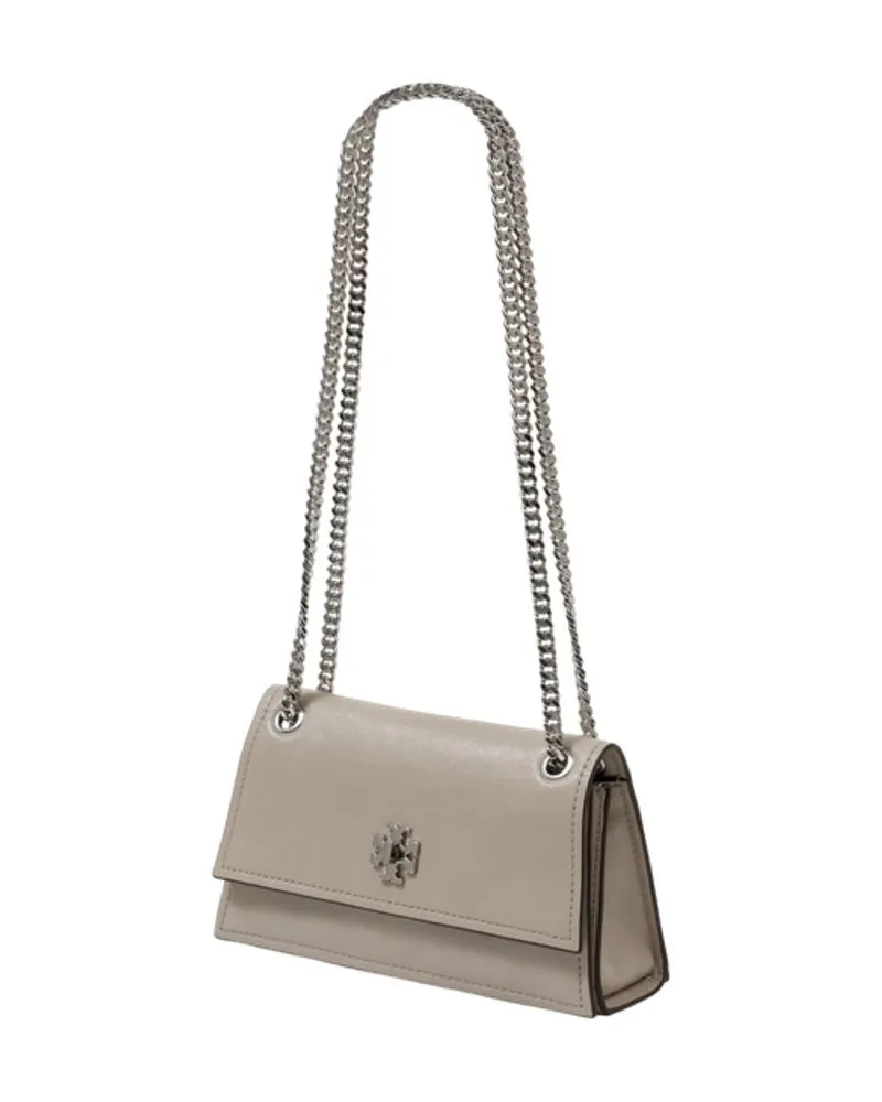 Tory Burch Women's Kira Turnlock Mini Shoulder Bag -  Leather Grey Lambskin Crossbodies Gray