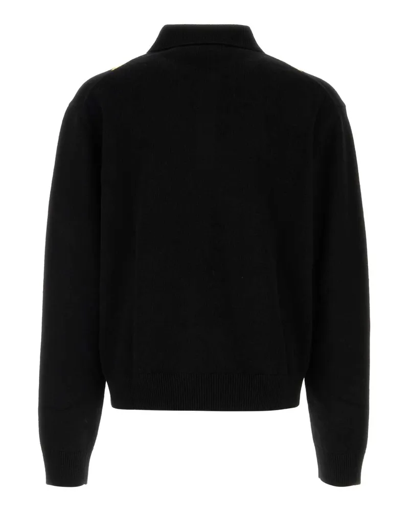Versace Geometric Intarsia Sweater — Black Black