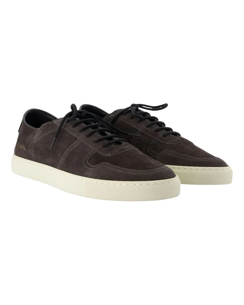 Common Projects Men's Bball Slim Deconstructed Sneakers -  Leather Black Calfskin Shoes Black