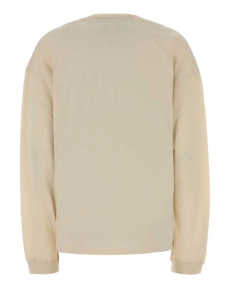 Maison Margiela Women's Numbers Longsleeve Sweatshirt Cream Cotton Sweatshirts Cream
