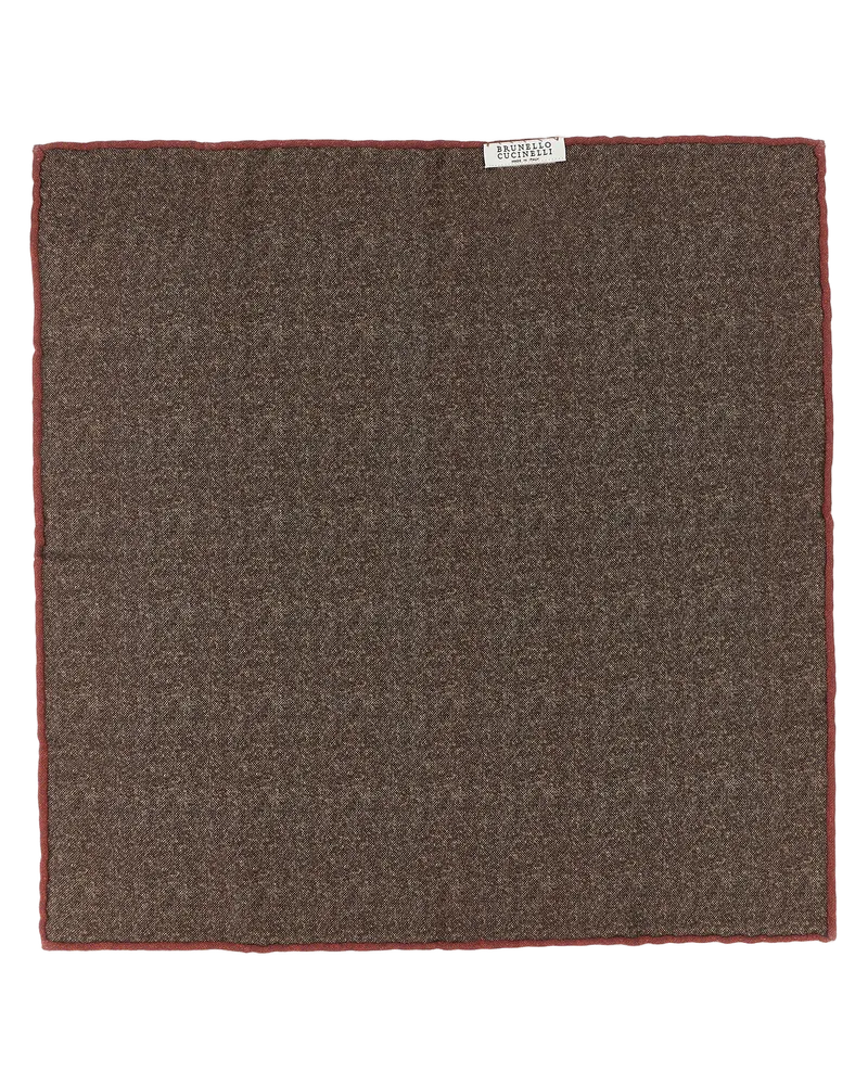 Brunello Cucinelli Men's Brown Silk Scarf Brown