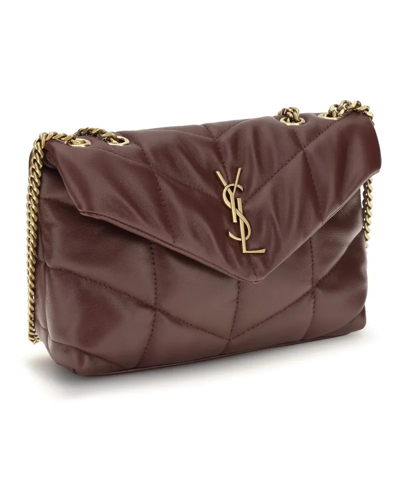 Saint Laurent Puffer Toy Shoulder Bag — Brown Brown
