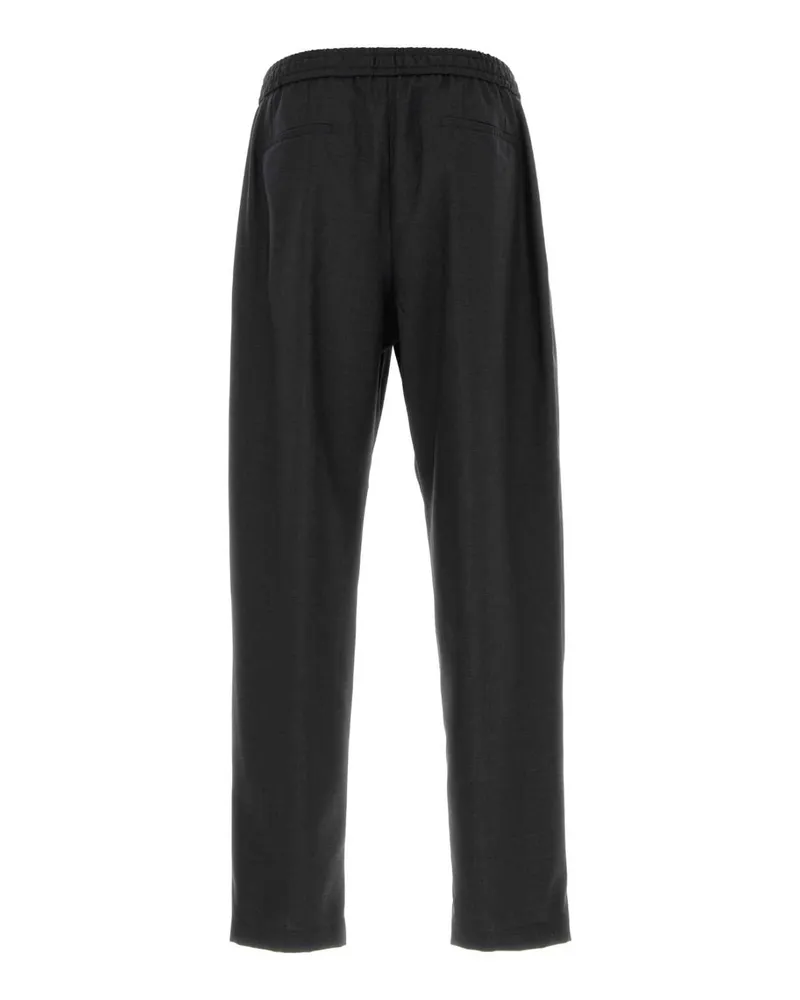 Dolce & Gabbana Men's Charcoal Wool Pant Quadrichecktartan Exterior: Virgin Pantaloni Trousers Gray