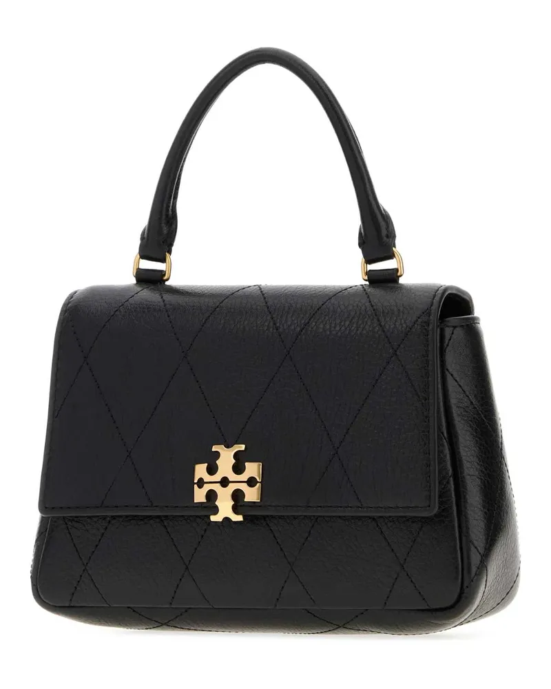 Tory Burch Women's Quilted Top Handle Bag Black Leather Black