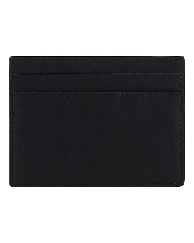 Saint Laurent Men's Leather Cardholder Black Goatskin-Hircus Goatskin Wallet Goatskin/hircus Black