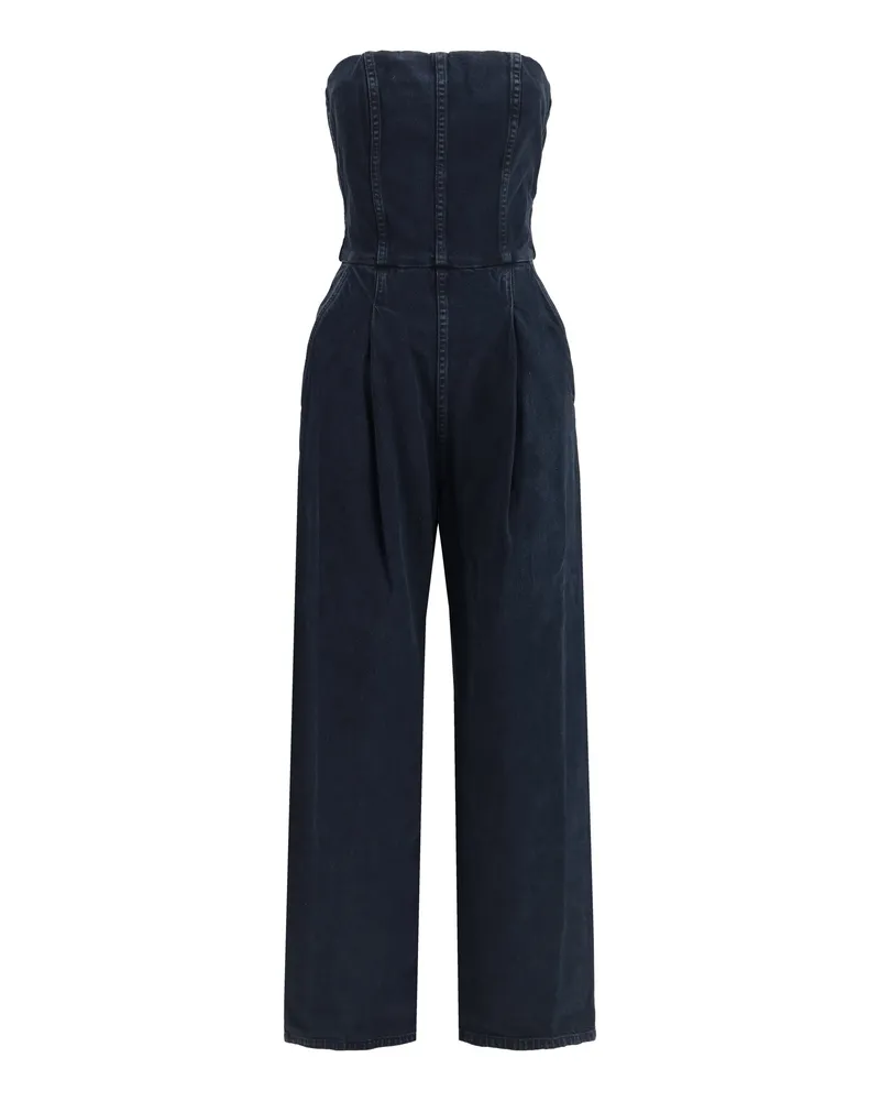 AGOLDE Women's Jumpsuit Agyness Illusion Cotton Jumpsuits Dress Navy