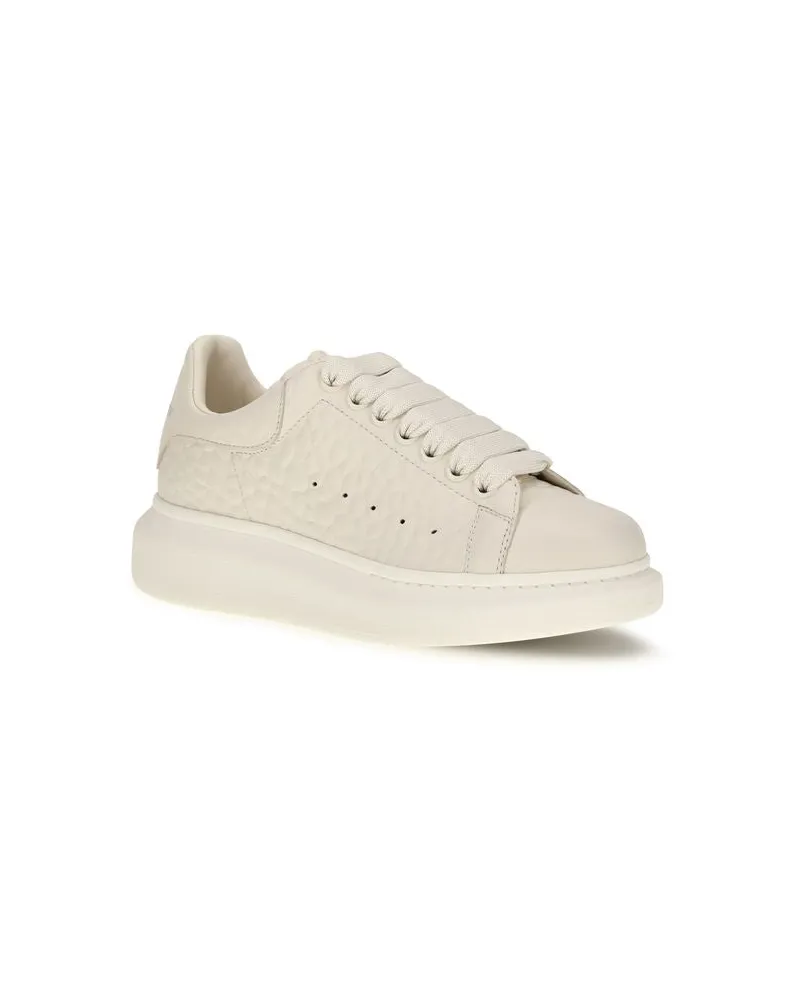 Alexander McQueen Pebbled Leather Chunky Sneaker — White White