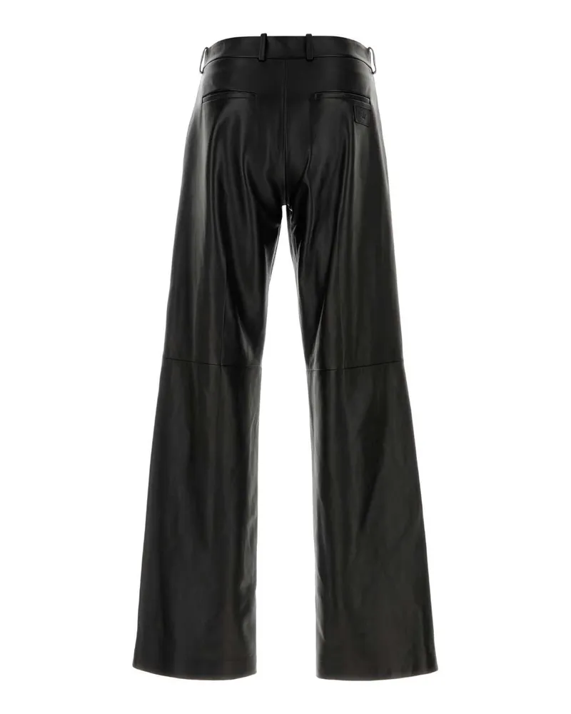 Fendi Men's Black Nappa Leather Pant Exterior: Lamb Pantaloni Trousers Black