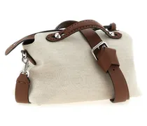 Women's By The Top Handle Bag Beige Polyurethane Polyamide Cotton