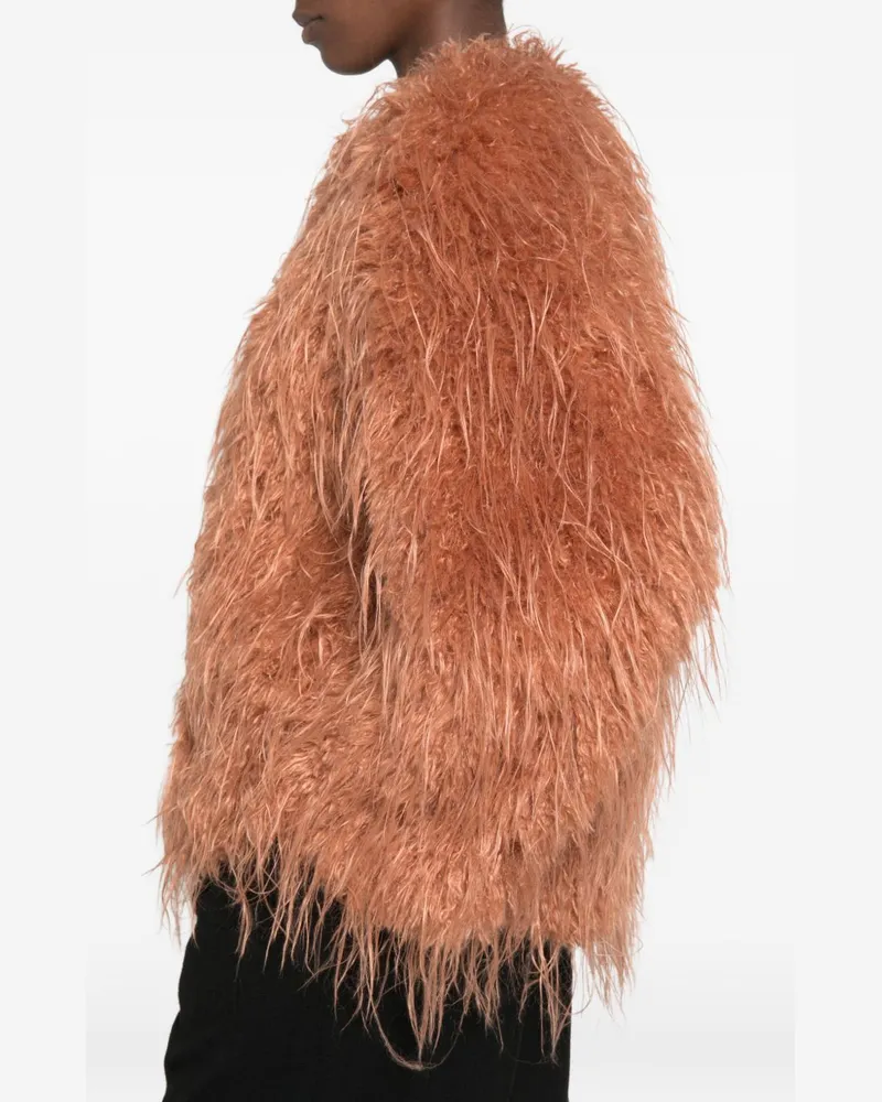 forte_forte Faux Fur Blouson Jacket — Cognac Cognac