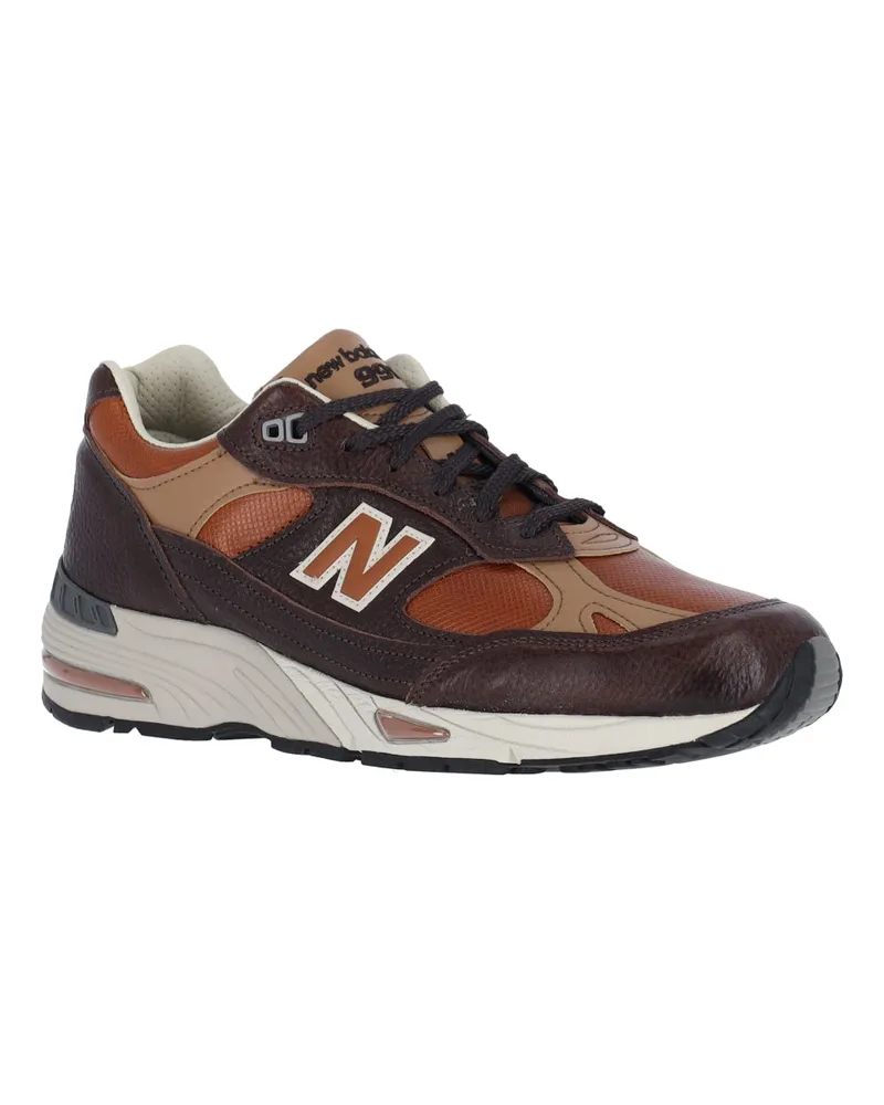 New Balance Unisex Sneakers Brown Premium Leather Brown
