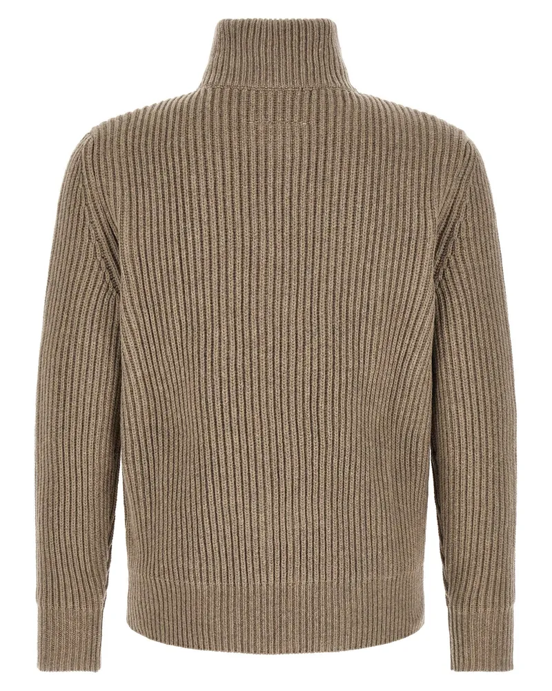 Maison Margiela Ribbed Wool Blend Jacket — Beige Beige