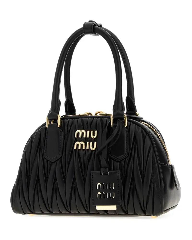 Miu Miu Women's Black Nappa Leather Arcadie Handbag Nero Borse A Mano Bag Black