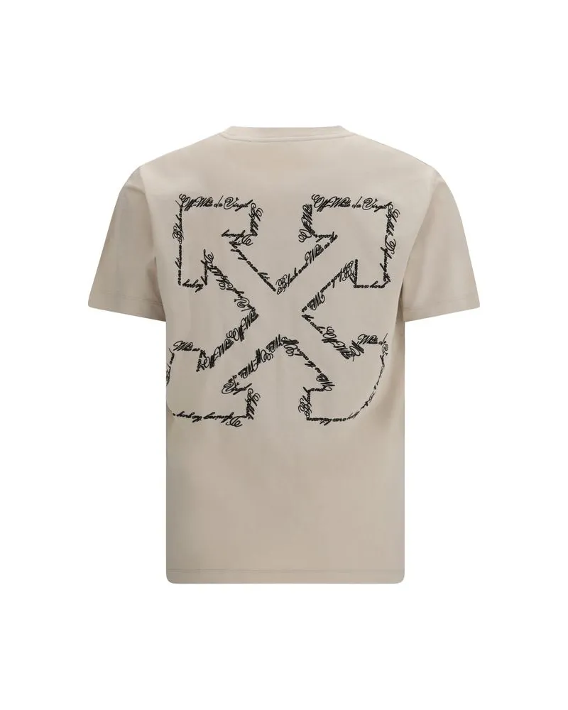 OFF-WHITE Men's Beige Cotton T-Shirt Beige